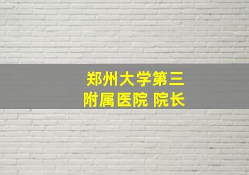 郑州大学第三附属医院 院长